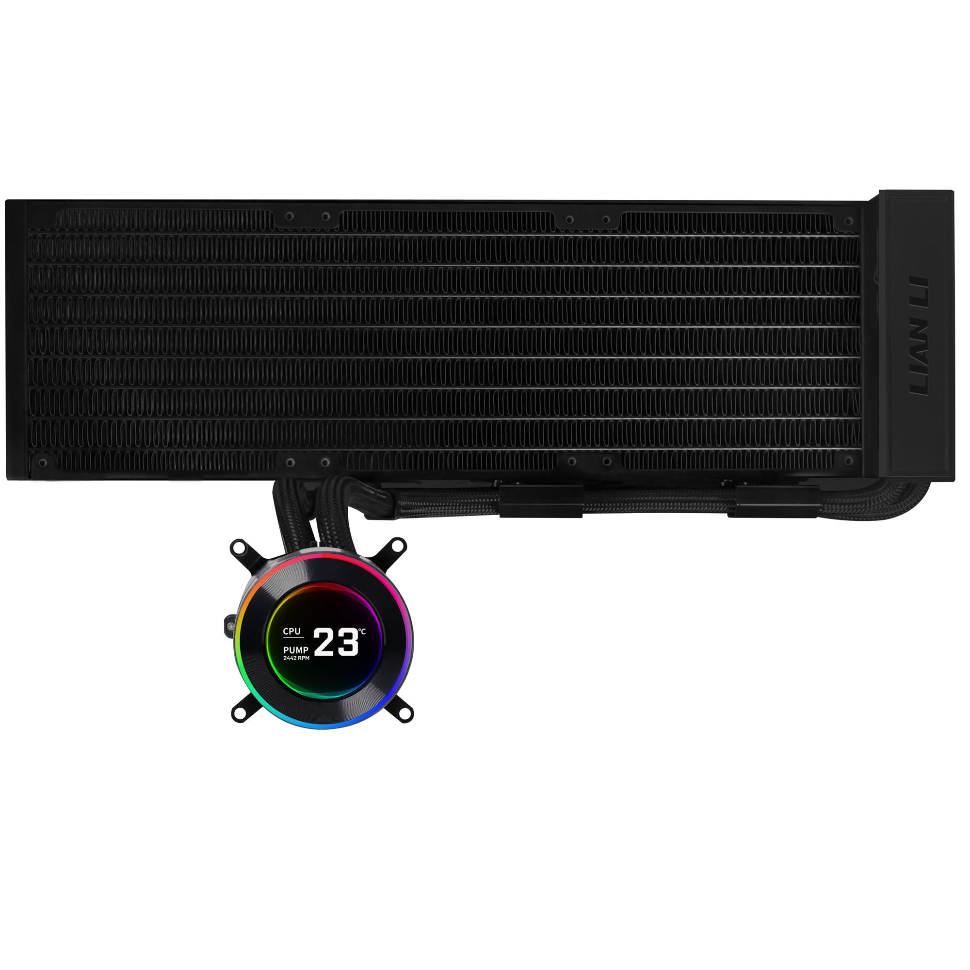 Lian Li HYDROSHIFT II LCD-C 360 Fanless ARGB AIO Water Cooler - Black - B-Grade