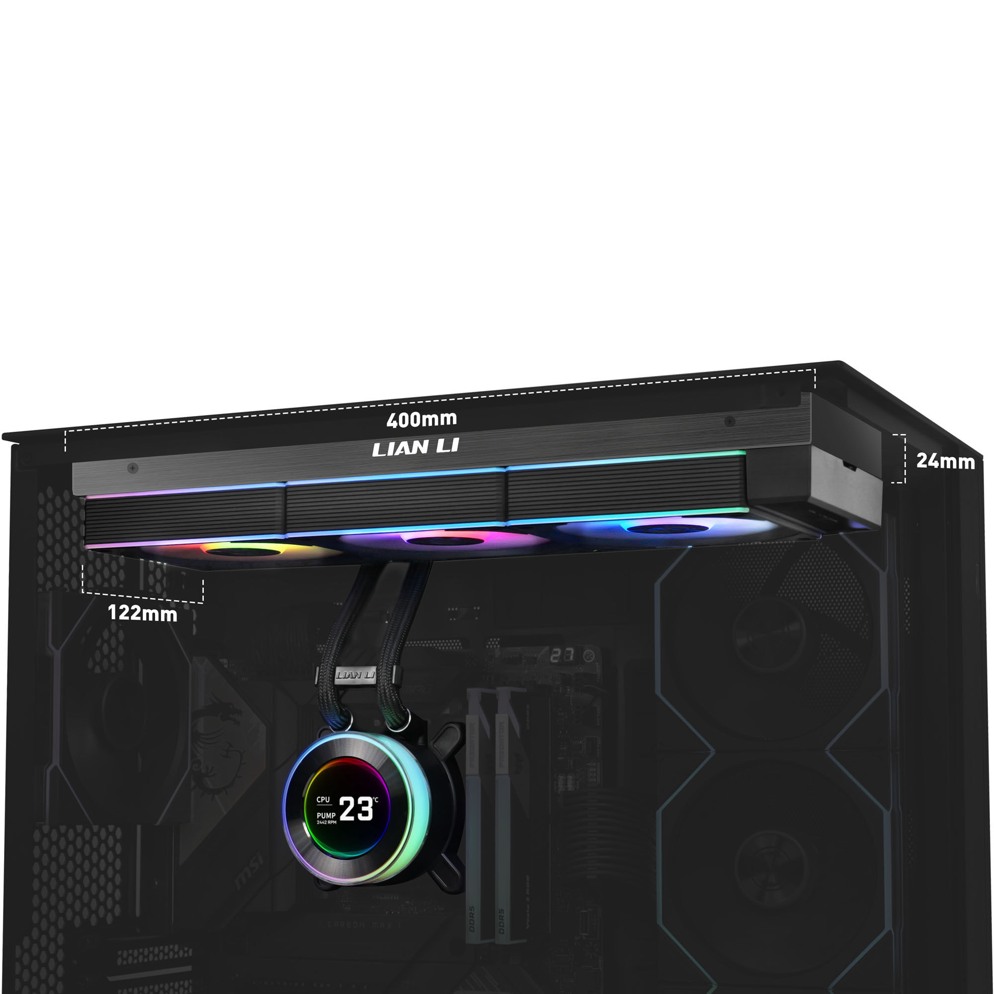 Lian Li HYDROSHIFT II LCD-C 360CL ARGB AiO water cooler - black