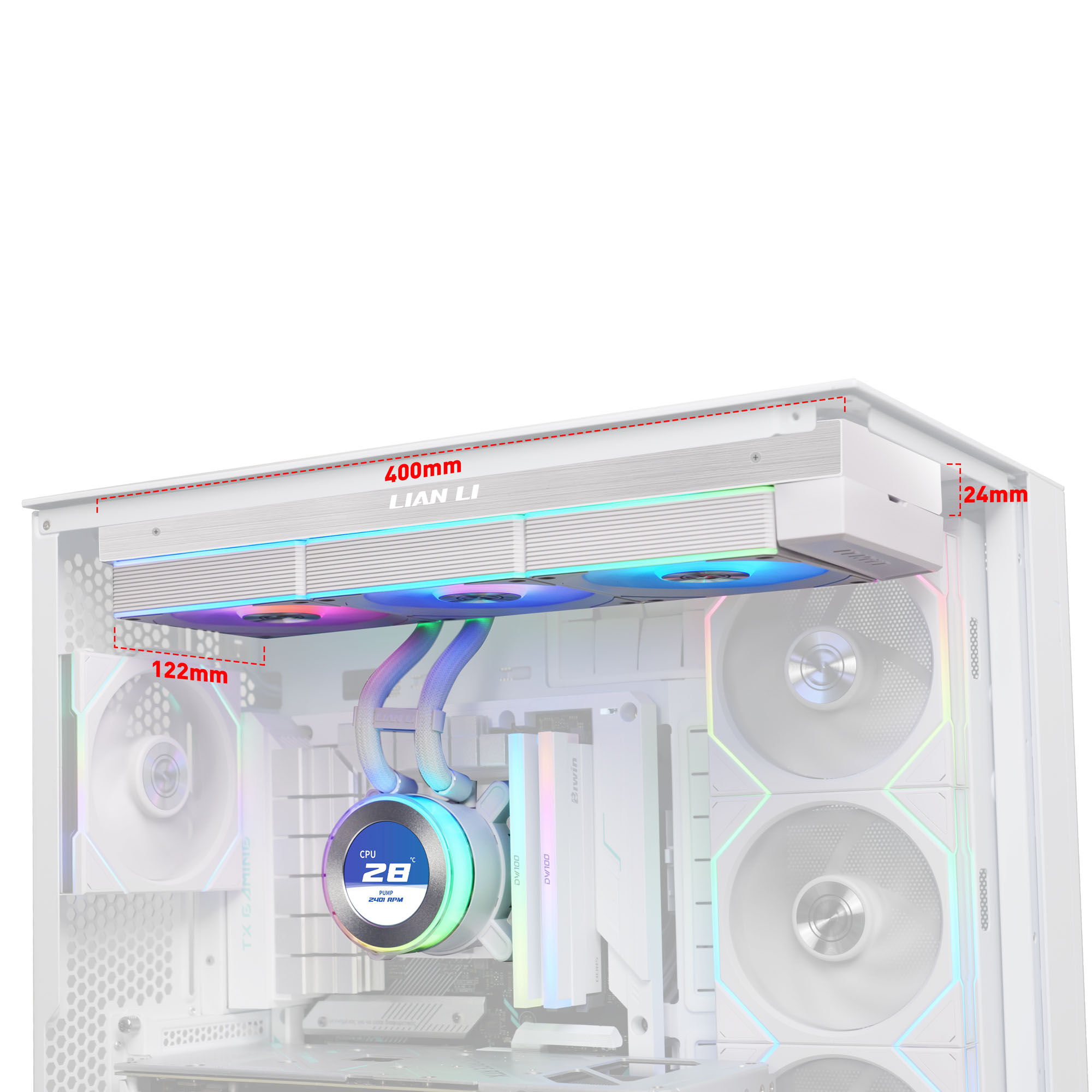 Lian Li HYDROSHIFT II LCD-C 360CL ARGB AiO water cooler - white : image 3