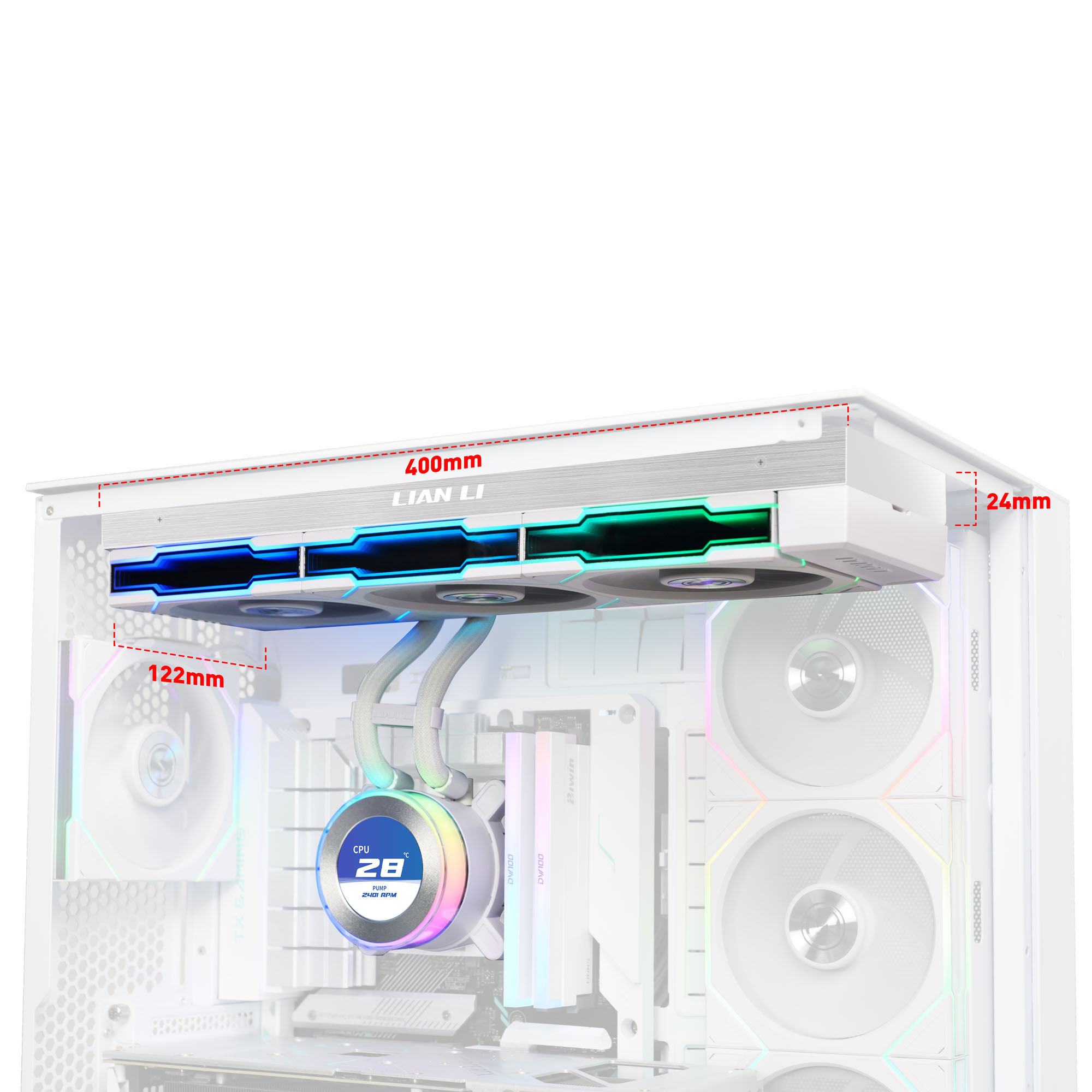 Lian Li HYDROSHIFT II LCD-C 360TL ARGB AiO water cooler - white : image 3