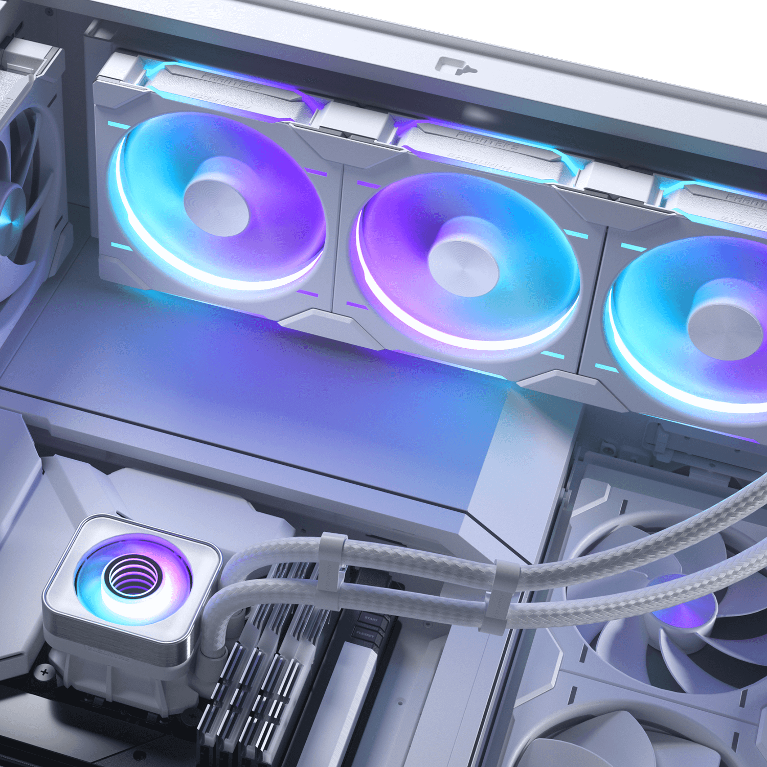 PHANTEKS Glacier One 420D30 X2 DRGB AiO Water Cooling System - 420mm, White