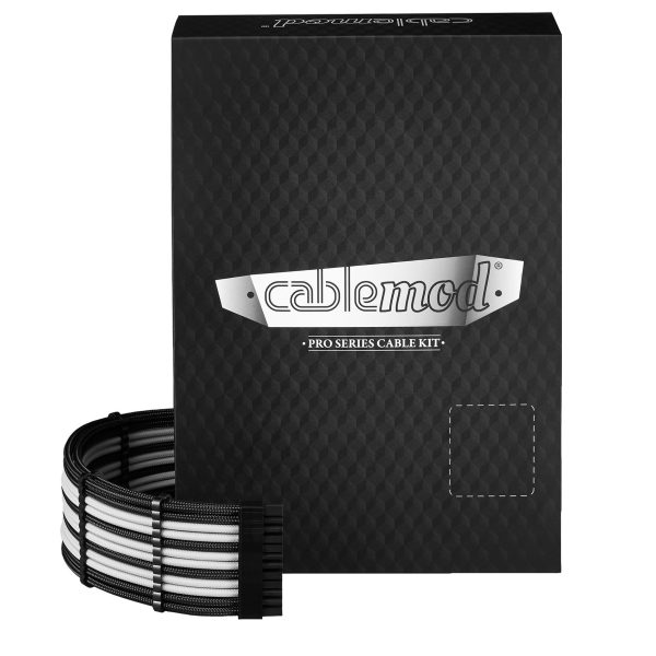 CableMod C-Series Pro ModMesh Sleeved 12V-2×6 12VHPWR Dual StealthSense Cable Kit for Corsair RMi, RMx (Black Label) – Black/White