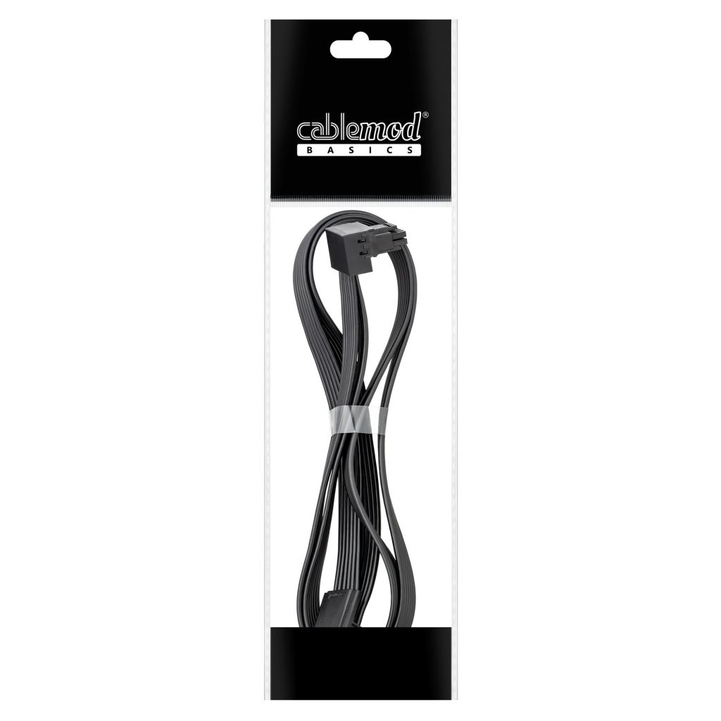 CableMod Basics Universal 12V 2x6 cable, 90 connector, 16-pin to 16-pin - black, 60 cm, var. B