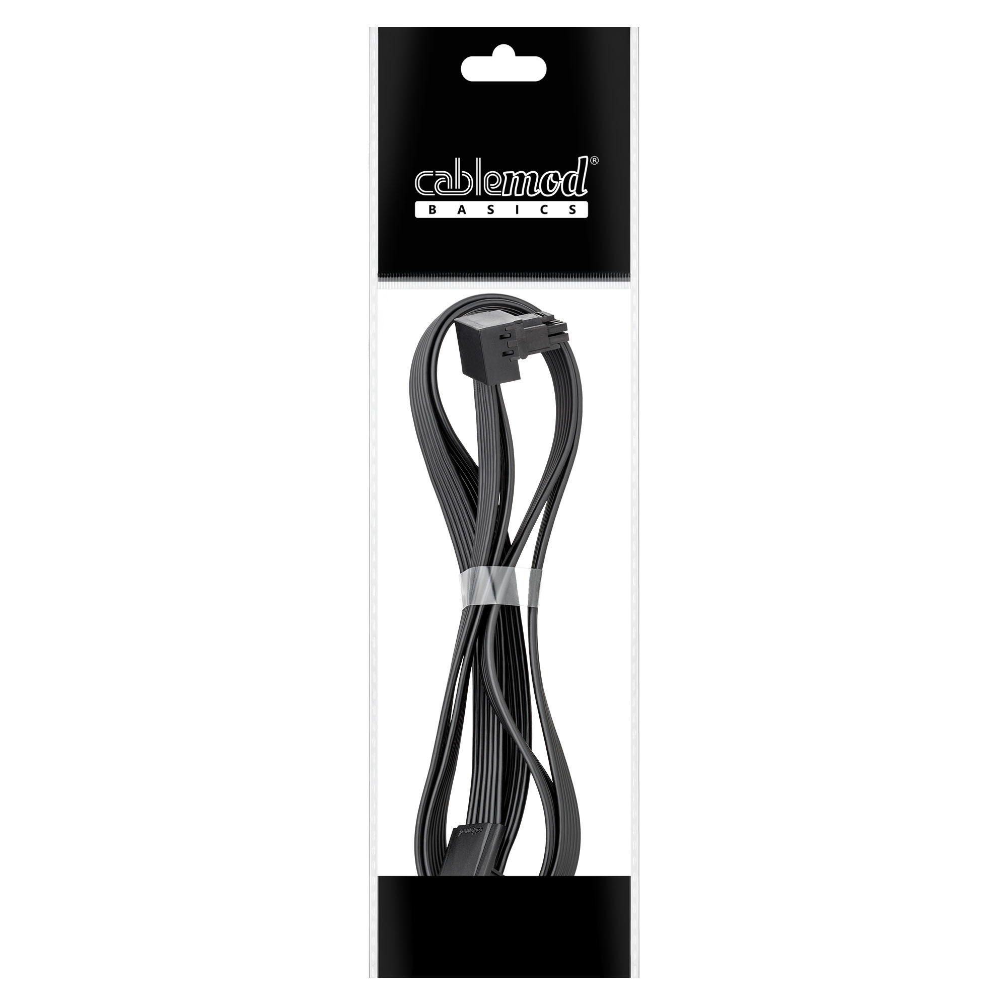 CableMod Basics Universal 12V 2x6 cable, 90 connector, 16-pin to 16-pin - black, 60 cm, var. B