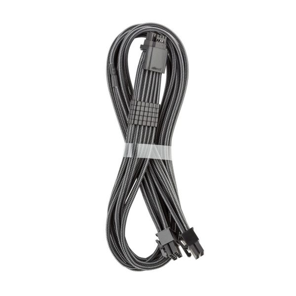 CableMod C-Series Pro ModMesh 12V 2×6 Cable, Sleeved, 16-Pin to 2x 8-Pin, for Corsair Type 4 and 3 PSUs – Carbon, 60cm