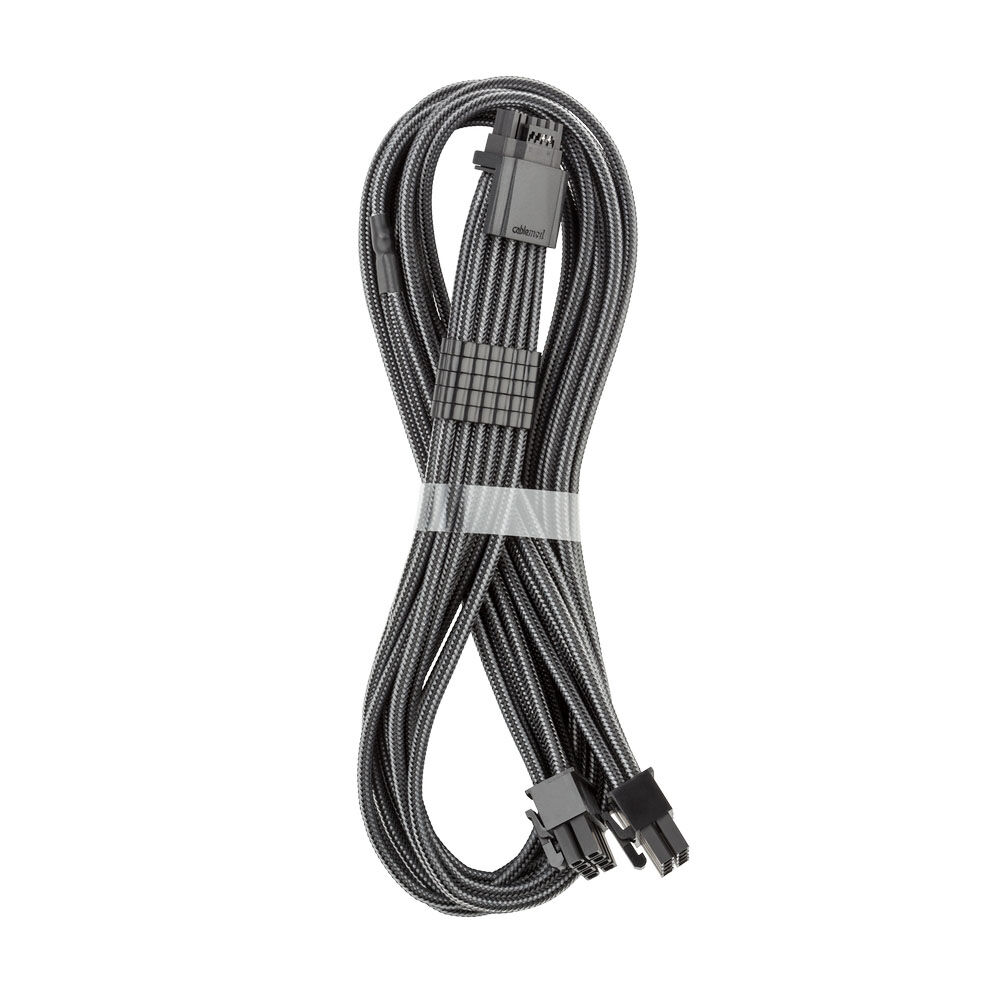 CableMod C-Series Pro ModMesh 12V 2x6 Cable, Sleeved, 16-Pin to 2x 8-Pin, for Corsair Type 4 and 3 PSUs - Carbon : image 1