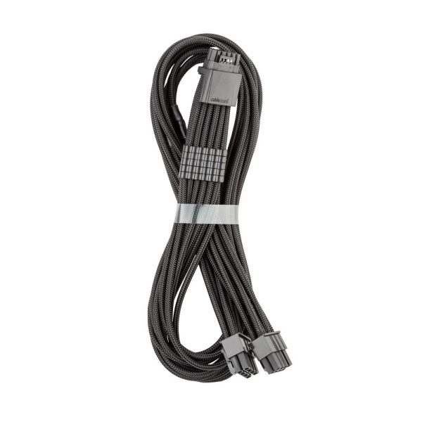 CableMod C-Series Pro ModMesh 12V 2×6 Cable, Sleeved, 16-Pin to 2x 8-Pin, for Corsair Type 4 and 3 PSUs – Black, 60cm