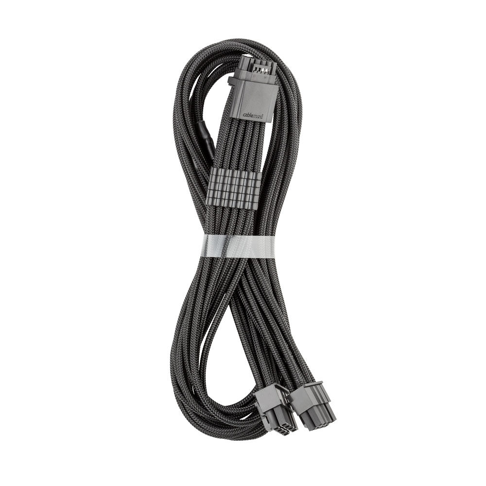 CableMod C-Series Pro ModMesh 12V 2x6 Cable, Sleeved, 16-Pin to 2x 8-Pin, for Corsair Type 4 and 3 PSUs - Black : image 1
