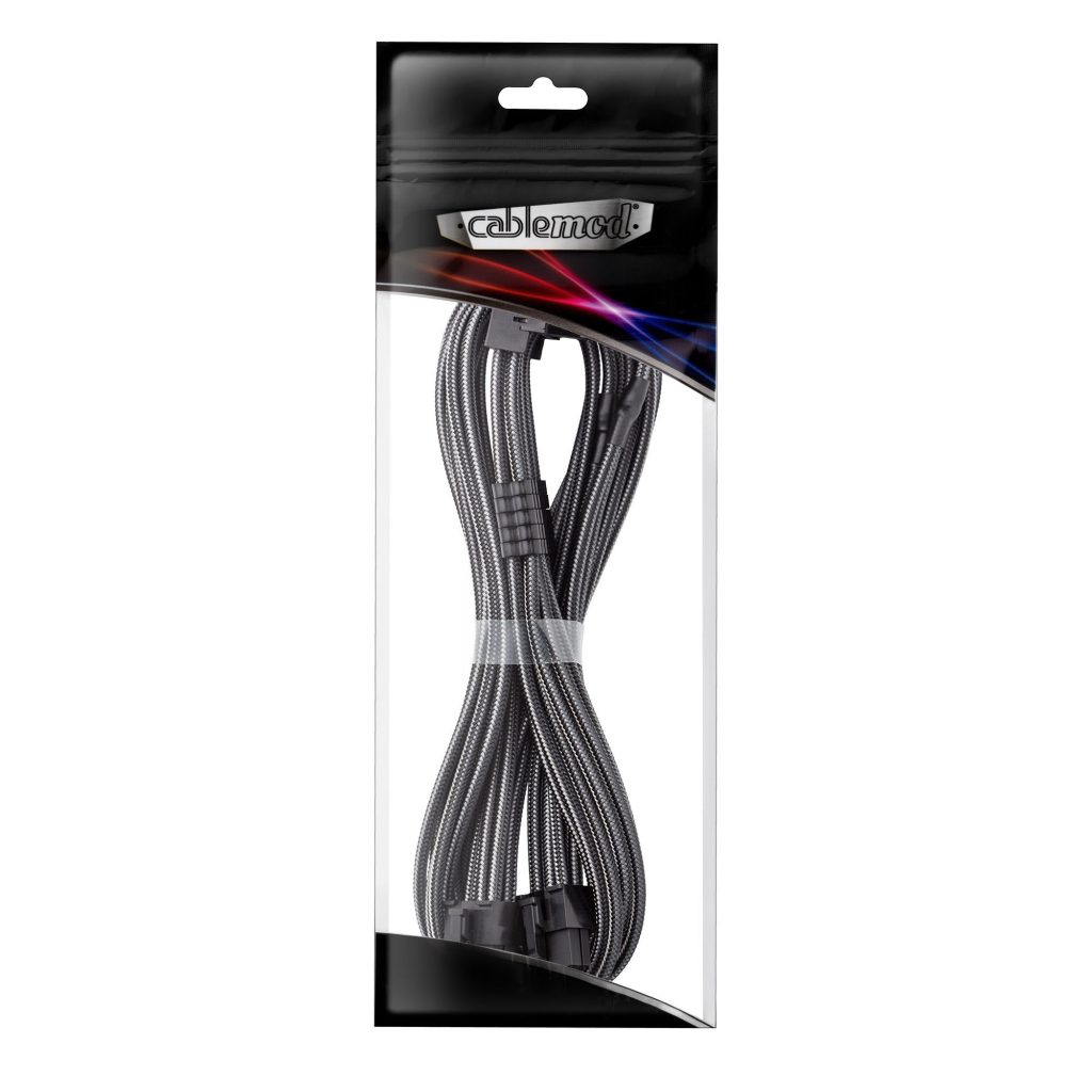 CableMod C-Series Pro connection cable - Variant A, 90, 16-pin to 2x 8-pin PCIe, carbon