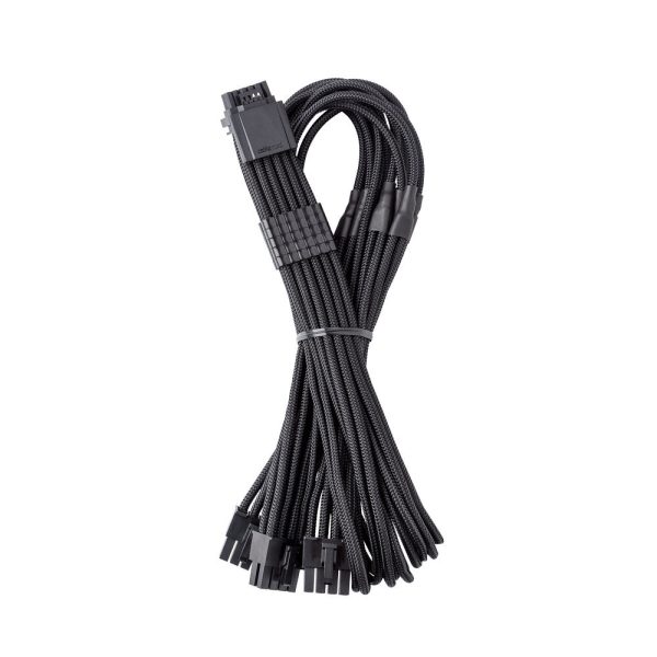 CableMod C-Series Pro ModMesh 12V 2×6 Cable, Sleeved, 16-Pin to 3x 8-Pin, for Corsair Type 4 and 3 PSUs – Black, 60cm