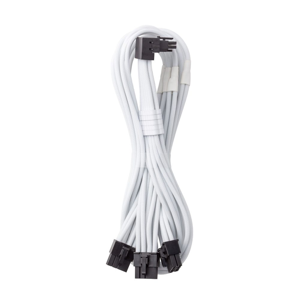 CableMod C-Series Pro connection cable - Variant A, 90, 16-pin to 3x 8-pin PCIe, white : image 1