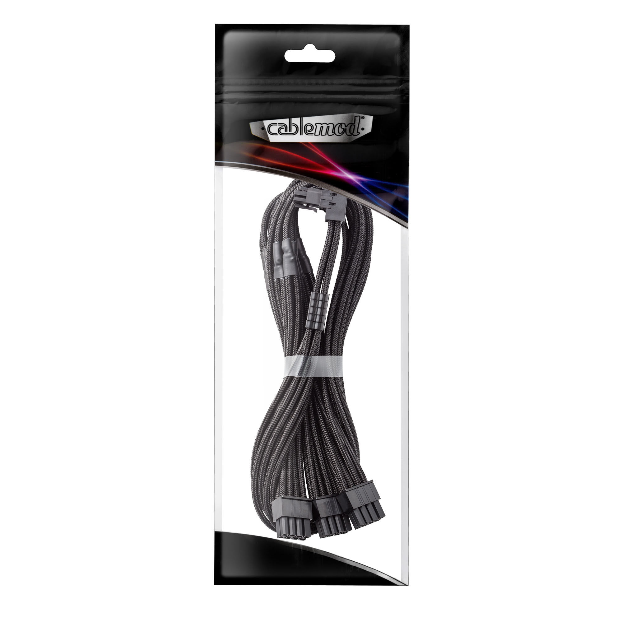 CableMod C-Series Pro connection cable - Variant B, 90, 16-pin to 3x 8-pin PCIe, black
