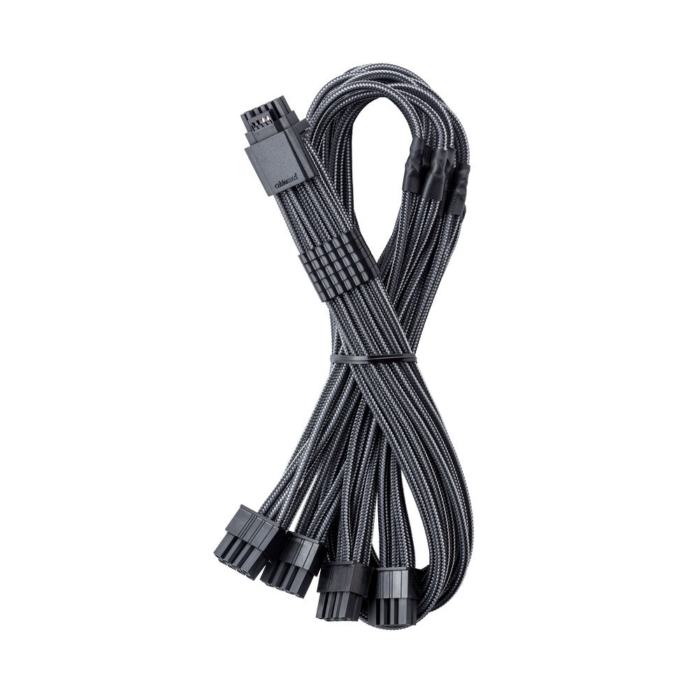 CableMod C-Series Pro ModMesh 12V 2x6 Cable, Sleeved, 16-Pin to 4x 8-Pin, for Corsair Type 4 and 3 PSUs - Carbon : image 1