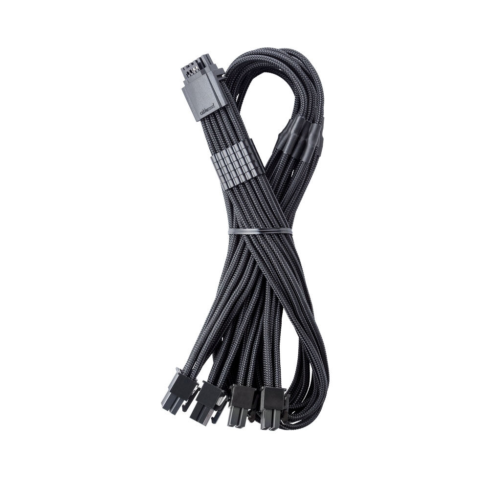 CableMod C-Series Pro ModMesh 12V 2x6 Cable, Sleeved, 16-Pin to 4x 8-Pin, for Corsair Type 4 and 3 PSUs - Black : image 1