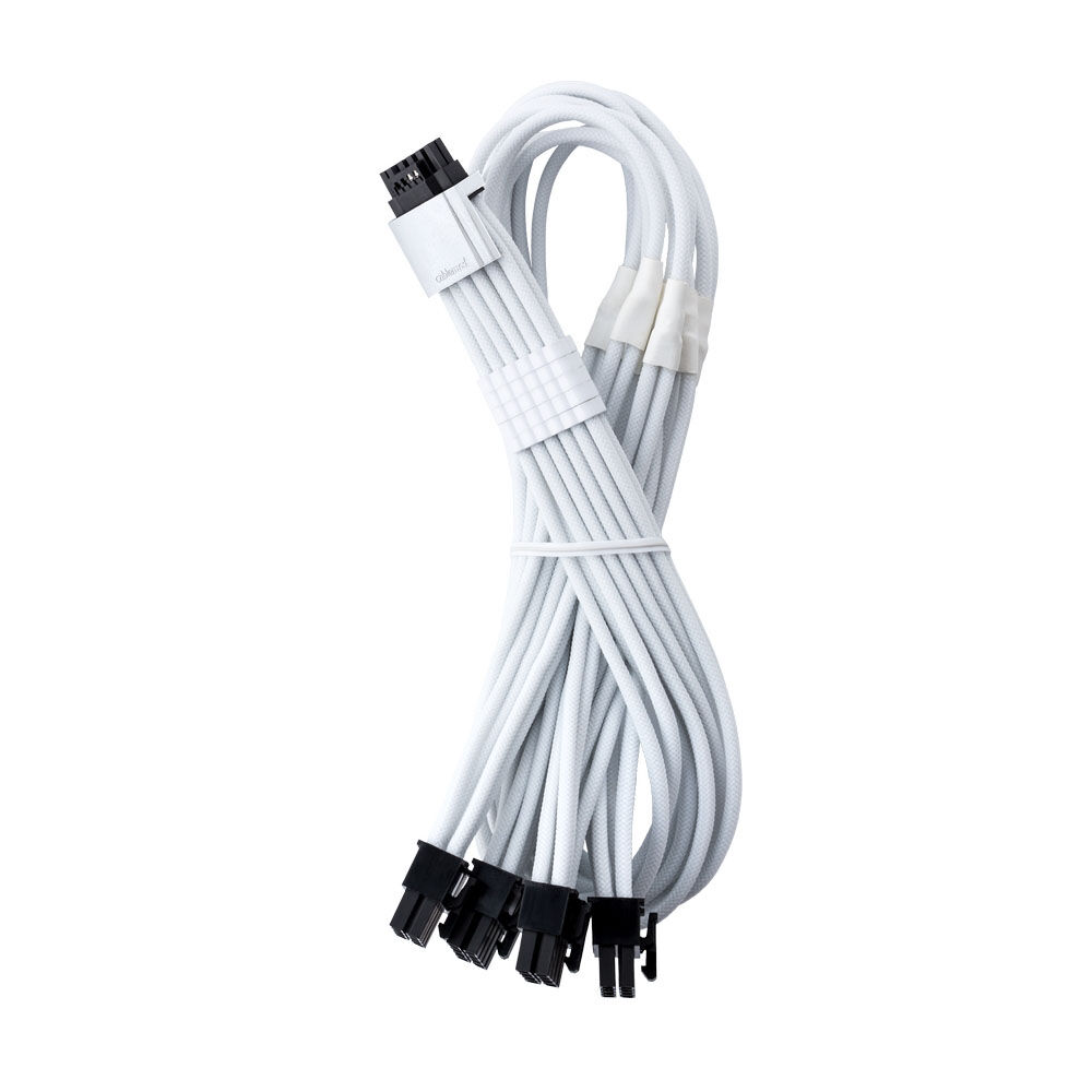 CableMod C-Series Pro ModMesh 12V 2x6 Cable, Sleeved, 16-Pin to 4x 8-Pin, for Corsair Type 4 and 3 PSUs - White : image 1