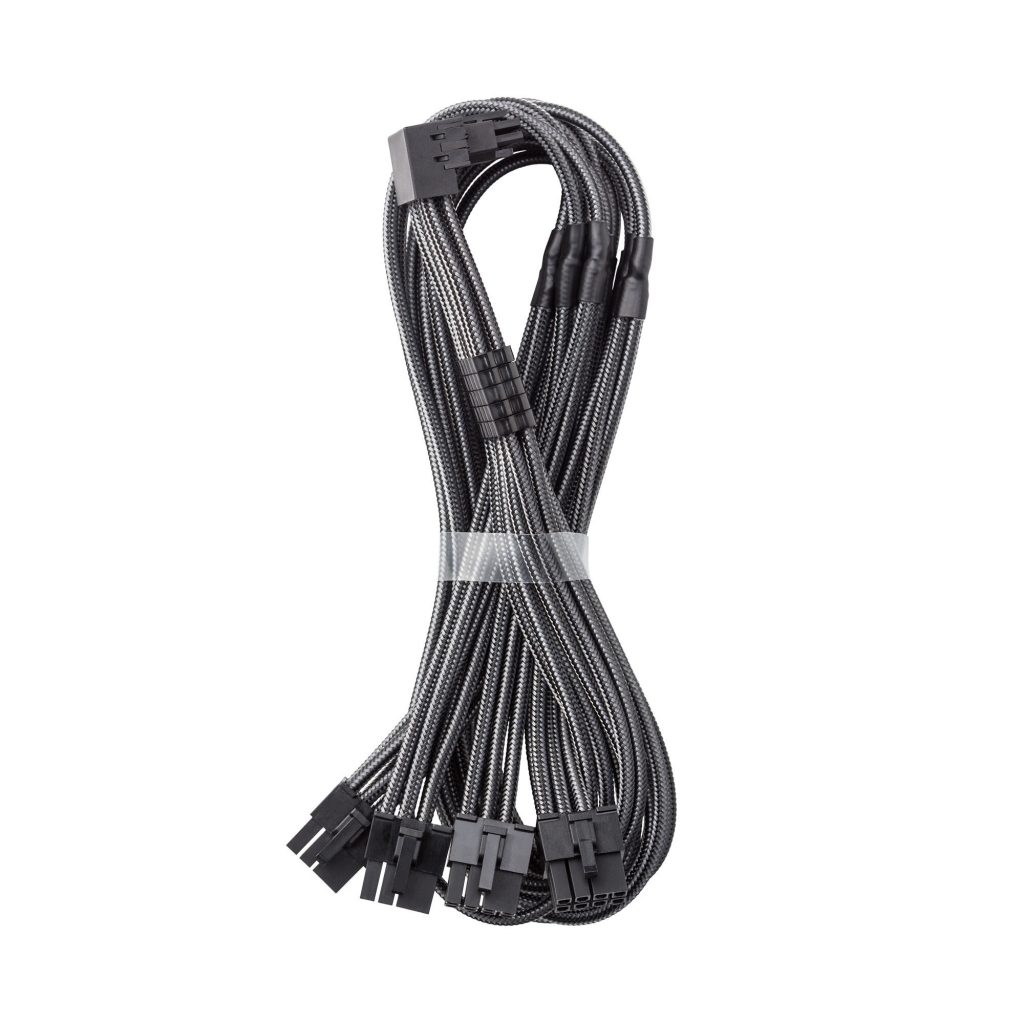 CableMod C-Series Pro connection cable - Variant A, 90, 16-pin to 4x 8-pin PCIe, carbon