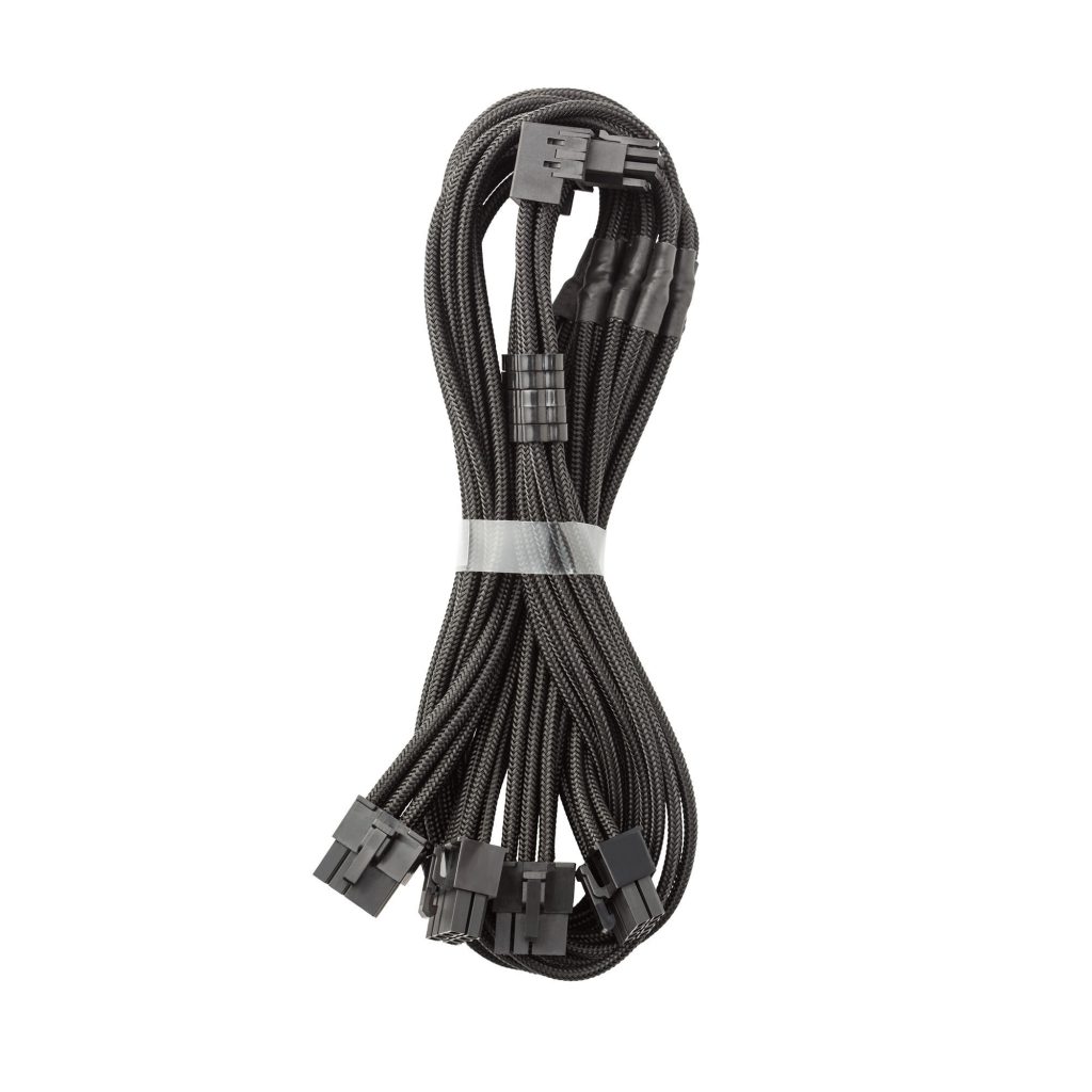CableMod C-Series Pro connection cable - Variant A, 90, 16-pin to 4x 8-pin PCIe, black