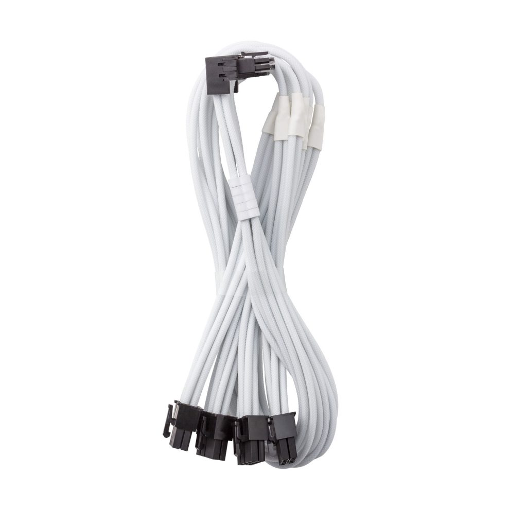 CableMod C-Series Pro connection cable - Variant A, 90, 16-pin to 4x 8-pin PCIe, white