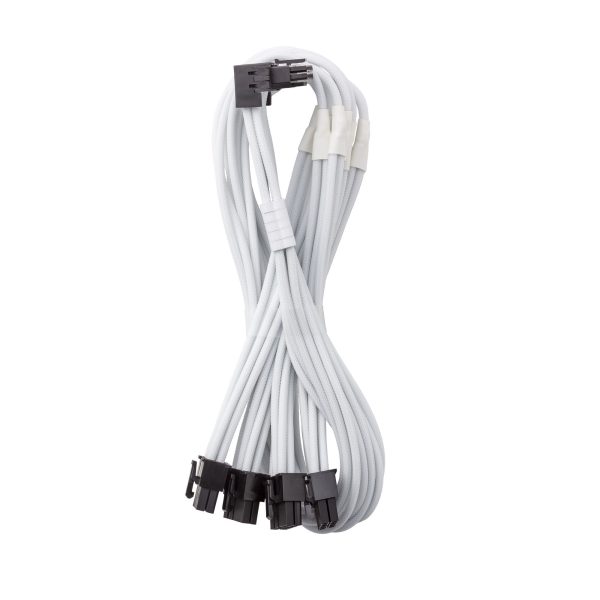 CableMod C-Series Pro connection cable – Variant A, 90, 16-pin to 4x 8-pin PCIe, white