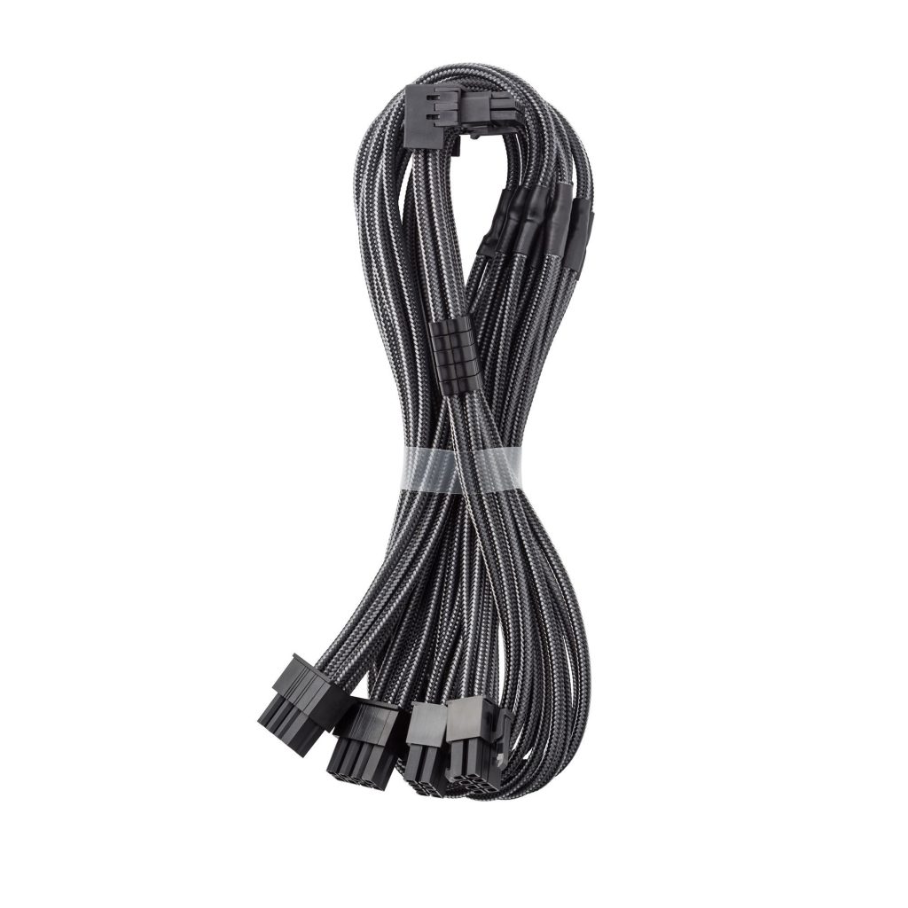 CableMod C-Series Pro connection cable - variant B, 90, 16-pin to 4x 8-pin PCIe, carbon