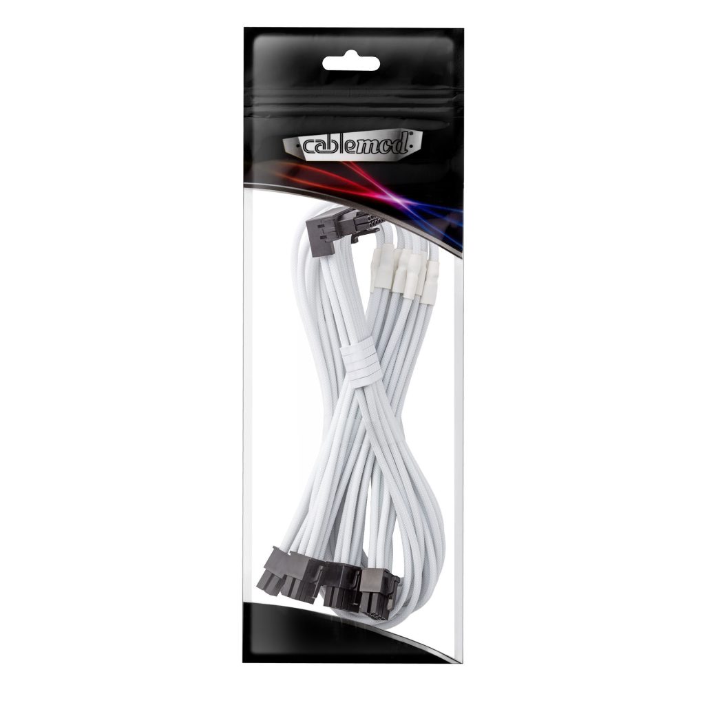 CableMod C-Series Pro connection cable - variant B, 90, 16-pin to 4x 8-pin PCIe, white