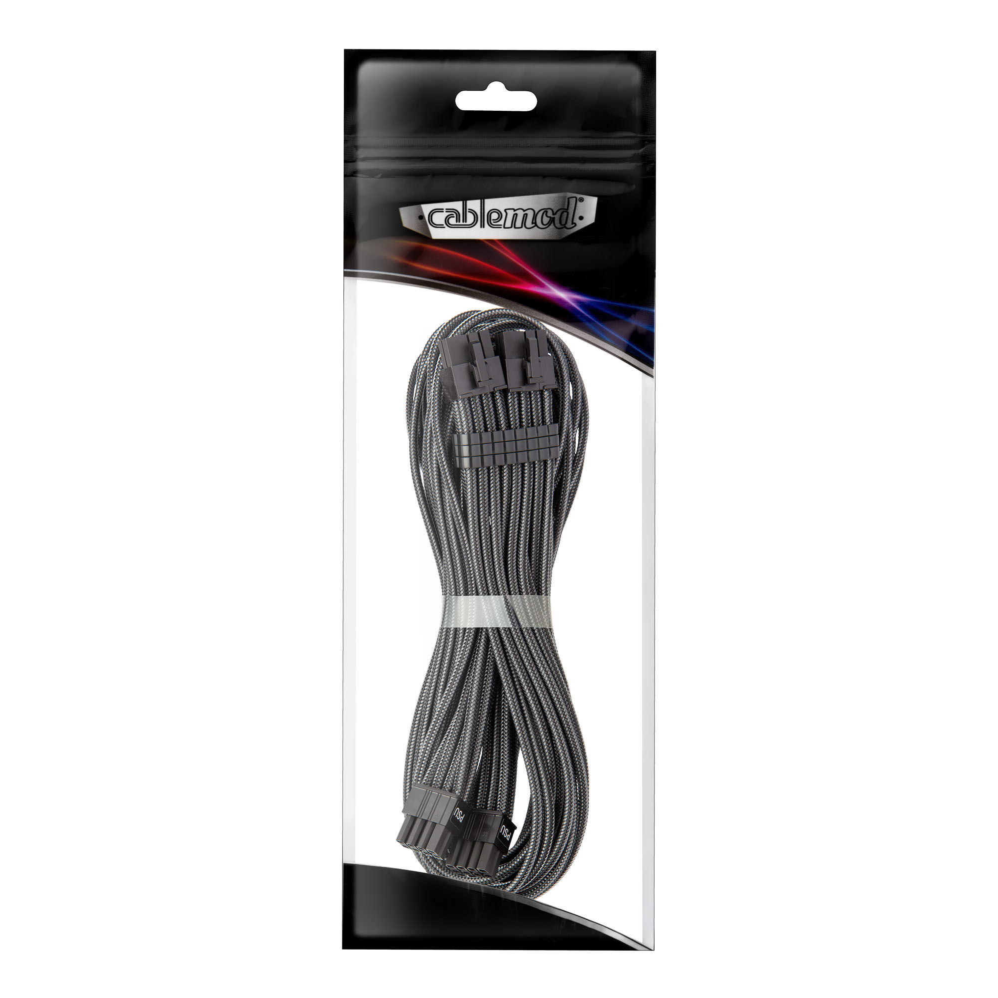 CableMod C-Series Pro ModMesh Bridged Connection Cable - 8+8-Pin PCIe, carbon, 60cm