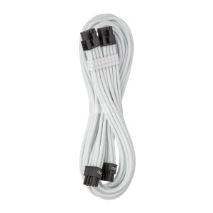 CableMod C-Series Pro ModMesh Bridged Connection Cable - 8+8-Pin PCIe, White, 60cm