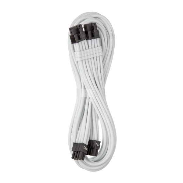 CableMod C-Series Pro ModMesh Bridged Connection Cable – 8+8-Pin PCIe, White, 60cm
