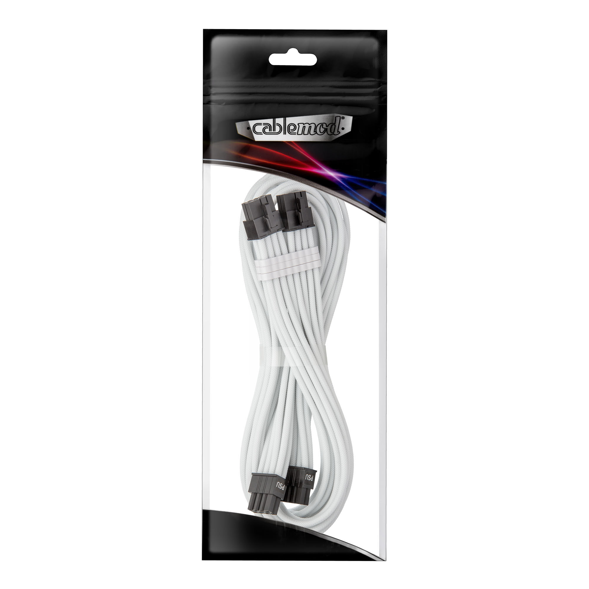 CableMod C-Series Pro ModMesh Bridged Connection Cable - 8+8-Pin PCIe, White, 60cm