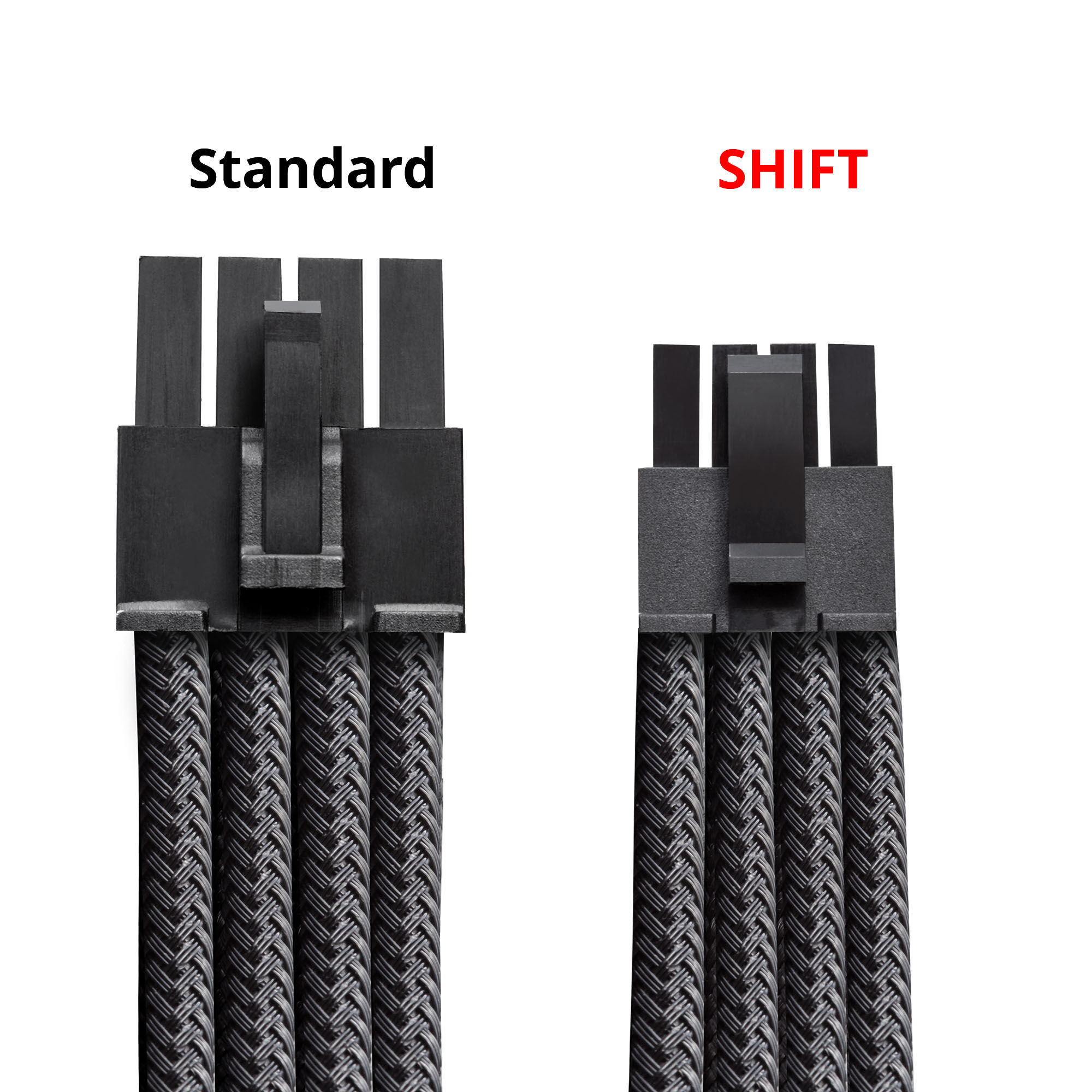 CableMod C-Series Pro ModMesh 12V 2x6 cable, 90 connector, for Corsair Type 5 RMx Shift PSUs - black, 65cm : image 4