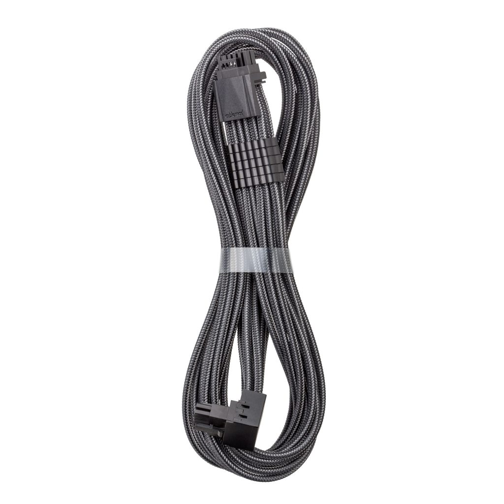 CableMod Universal Pro ModMesh 16-pin to 16-pin cable, 90 connector, sleeved, StealthSense - carbon, 60 cm, Var. A