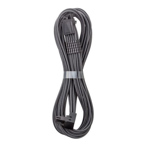 CableMod Universal Pro ModMesh 16-pin to 16-pin cable, 90 connector, sleeved, StealthSense – carbon, 60 cm, Var. A