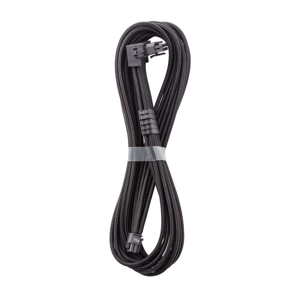 CableMod Universal Pro ModMesh 16-pin to 16-pin cable, 90 connector, sleeved, StealthSense - black, 60 cm, Var. B