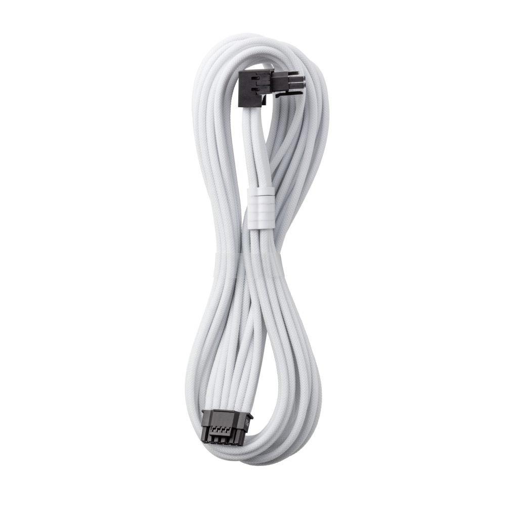 CableMod Universal Pro ModMesh 16-pin to 16-pin cable, 90 connector, sleeved, StealthSense - white, 60 cm, Var. B