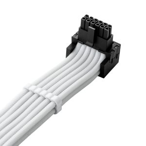 CableMod Universal Pro ModMesh 16-pin to 16-pin cable, 90 connector, sleeved, StealthSense - white, 60 cm, Var. B