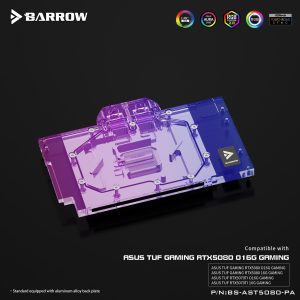 Barrow NVIDIA RTX 5080 ASUS ROG TUF, aRGB Graphics Card Waterblock + Backplate