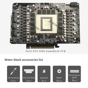 Barrow NVIDIA RTX 5090 Palit GameRock, aRGB Graphics Card Waterblock + Backplate