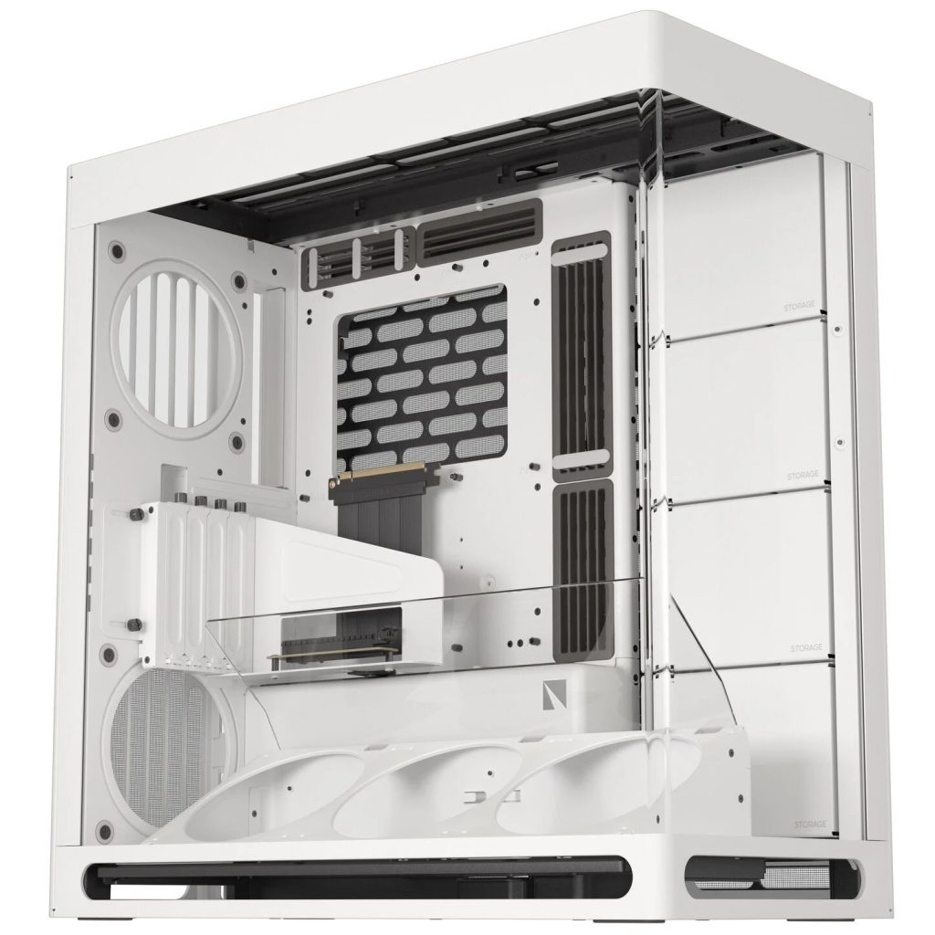 HAVN HS 420 VGPU PC Case, Midi-Tower, E-ATX, Tempered Glass, PCIe 5.0 Riser Cable - White - B-Grade