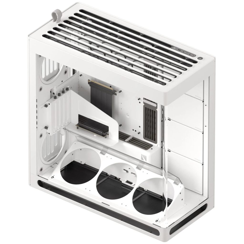 HAVN HS 420 VGPU PC Case, Midi-Tower, E-ATX, Tempered Glass, PCIe 5.0 Riser Cable - White - B-Grade