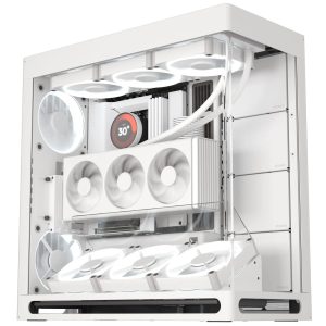 HAVN HS 420 VGPU PC Case, Midi-Tower, E-ATX, Tempered Glass, PCIe 5.0 Riser Cable - White - B-Grade