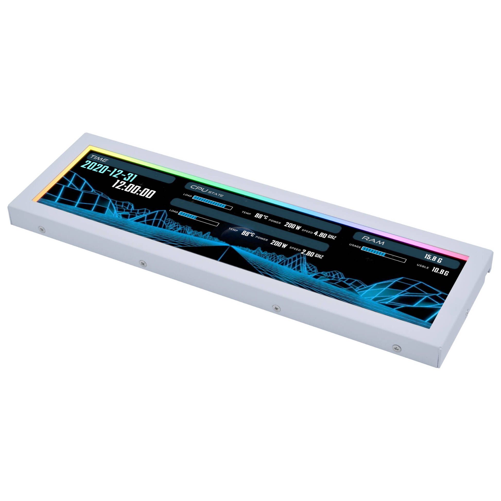 Lian Li 8.8 inch Universal Screen and Mount - White - Watercooling UK