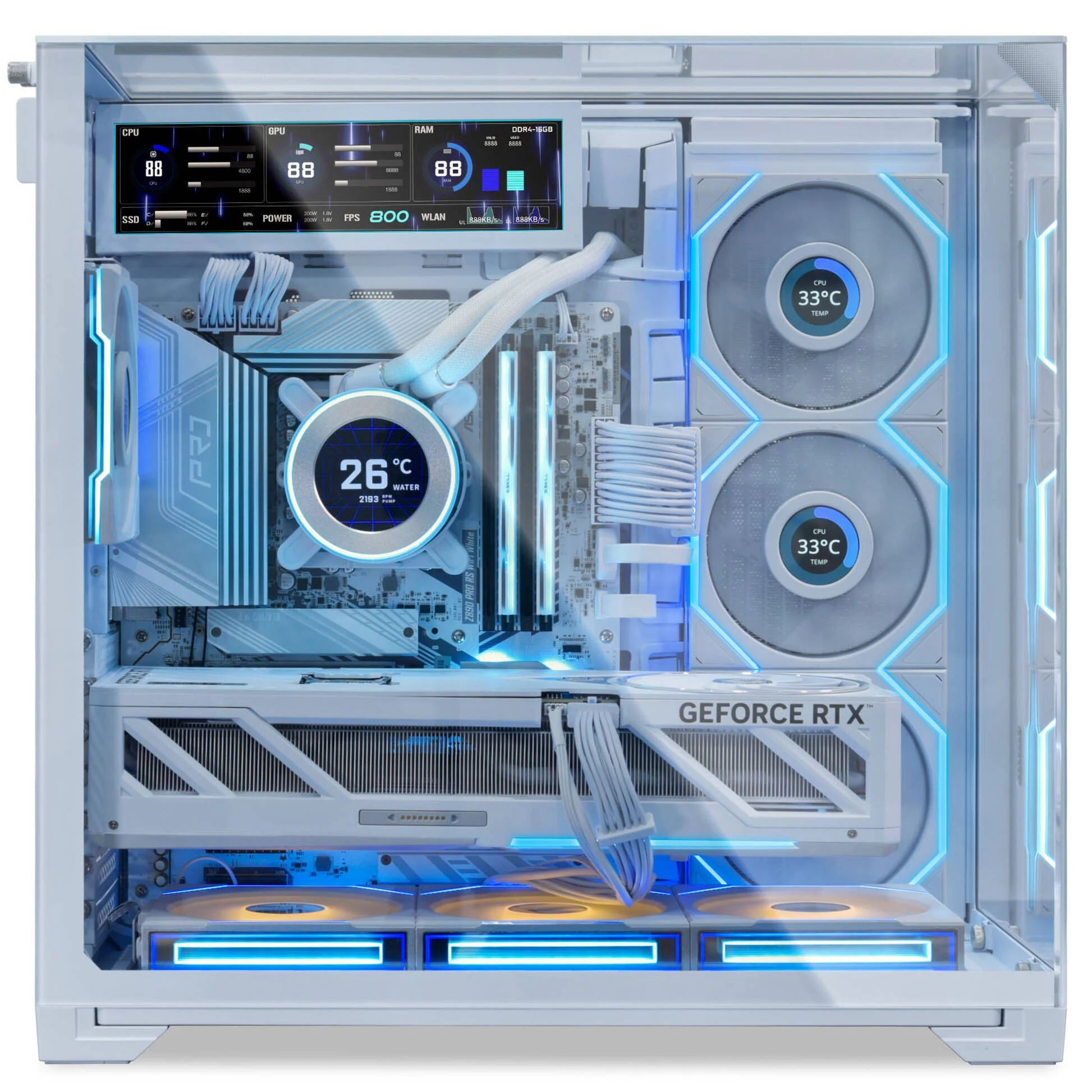 LIAN LI 8.8インチモニタ　SM088W ホワイト Lian Li 8.8 inch Universal Screen and Mount - White - Watercooling UK