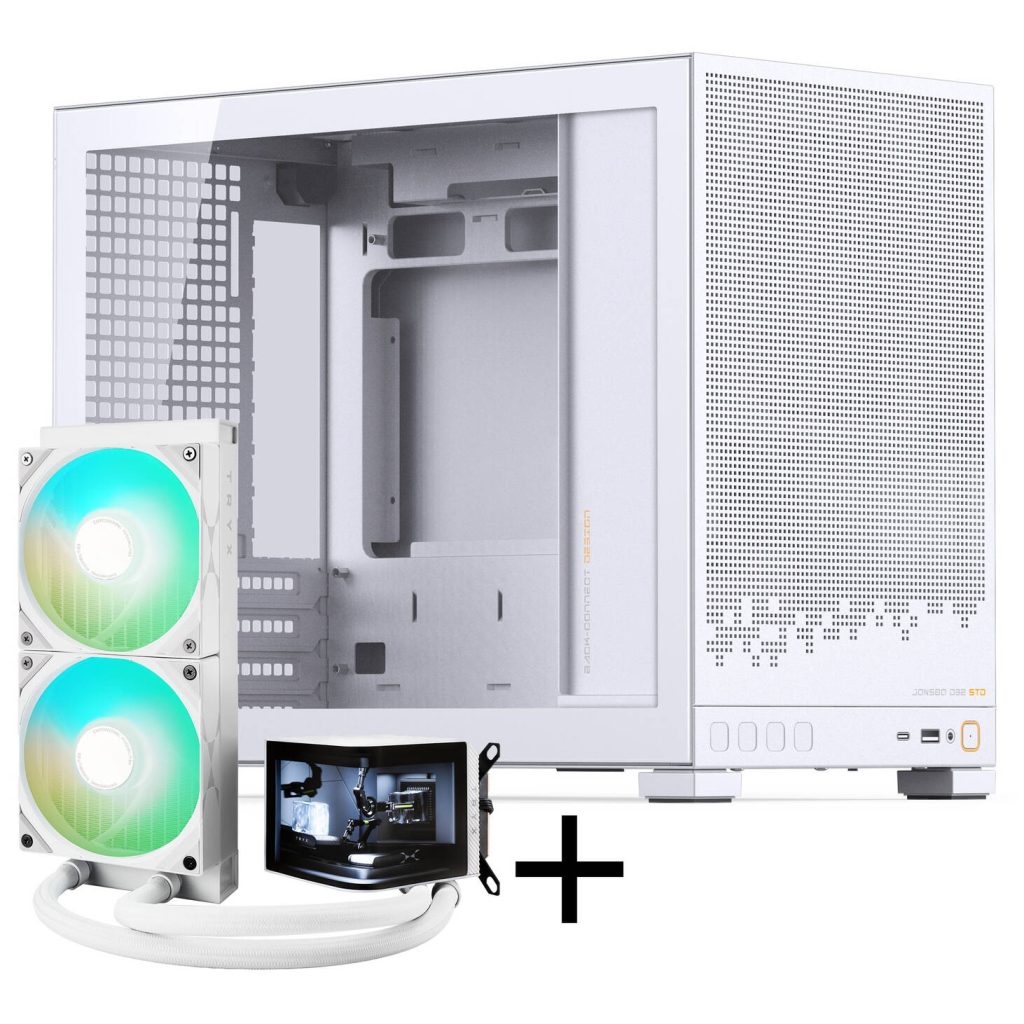 Jonsbo D32 PRO PC Case + TRYX PANORAMA Complete Water Cooling, ARGB - 240mm, White