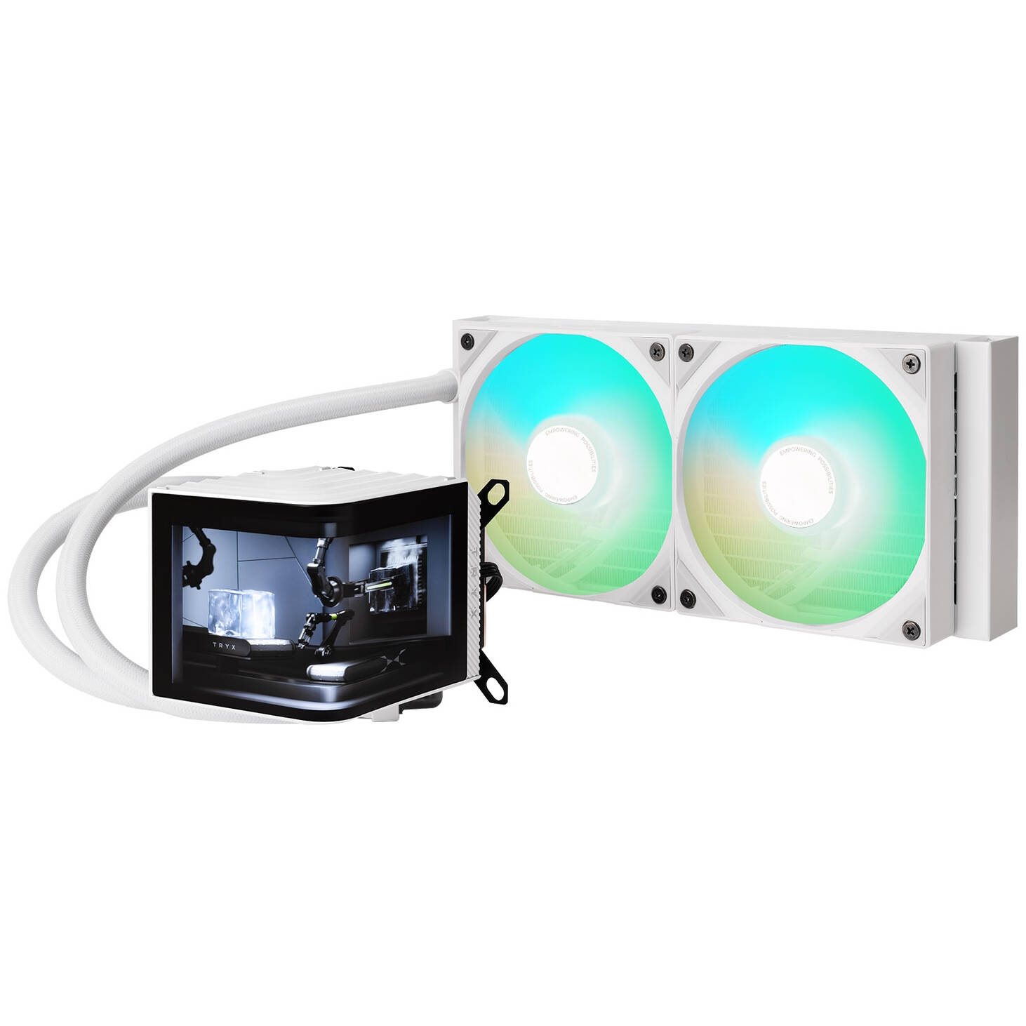 Jonsbo D32 PRO PC Case + TRYX PANORAMA Complete Water Cooling, ARGB - 240mm, White