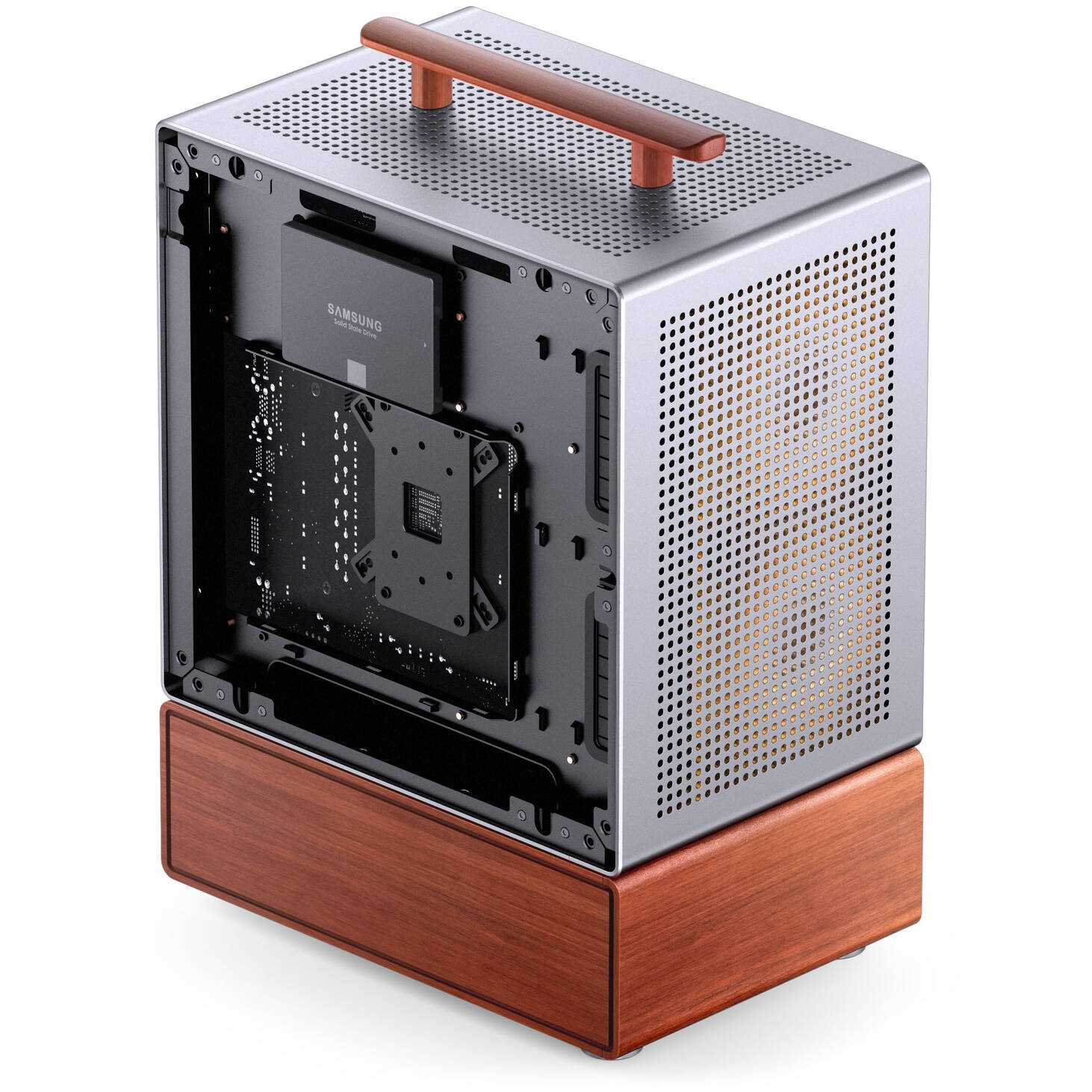 Jonsbo T7 PC Case, Mid Tower, mATX, Tempered Glass - silver
