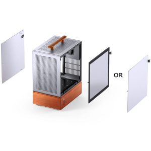 Jonsbo T7 PC Case, Mid Tower, mATX, Tempered Glass - silver