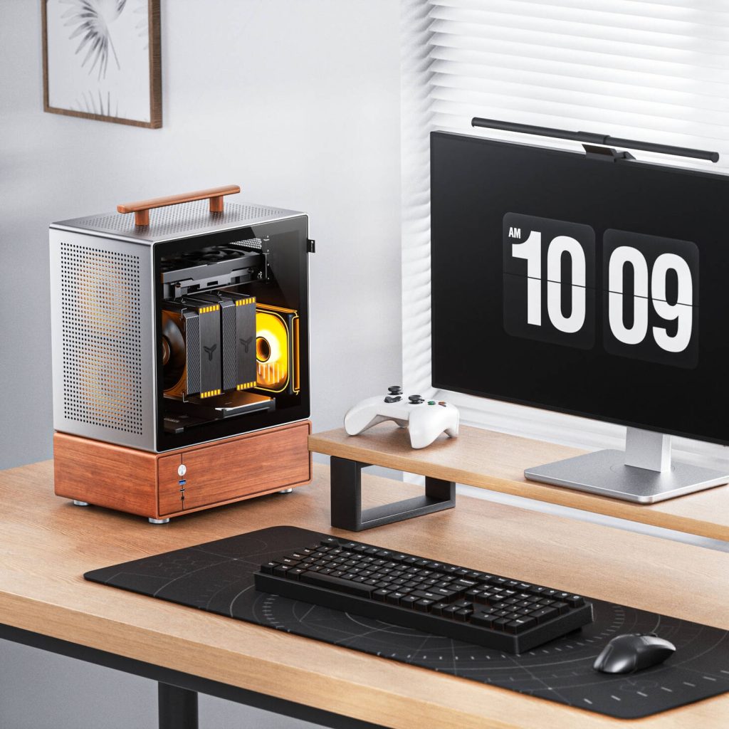 Jonsbo T7 PC Case, Mid Tower, mATX, Tempered Glass - silver