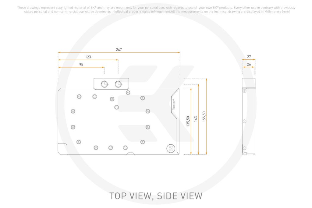 EK Waterblocks EK-Quantum Vector3 TUF RTX 5080 - Plexi