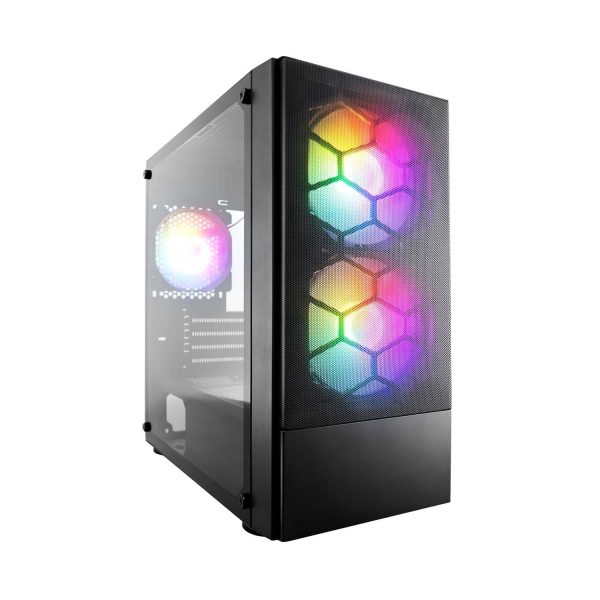 1st Player X4-M Micro ATX Black Case with 3 x RGB Fans