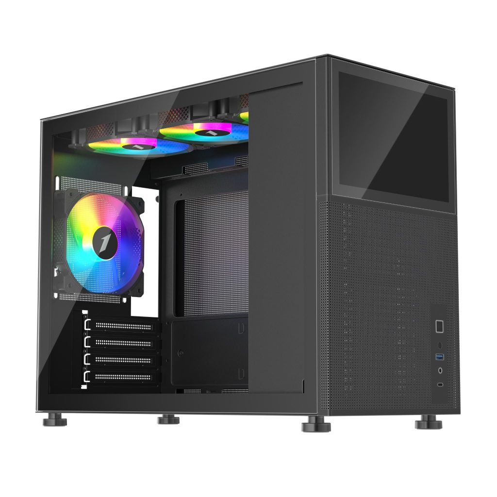 1st Player MIKU Mi6-EV Emotion View Micro ATX Black Case : image 1